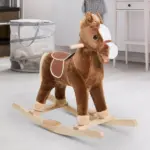 Plush Rocking Horse with Realistic Sounds for Kids Age 3 Years, Brown - Image 2