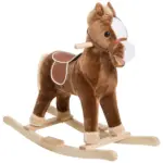 Plush Rocking Horse with Realistic Sounds for Kids Age 3 Years, Brown - Image 11