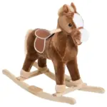 Plush Rocking Horse with Realistic Sounds for Kids Age 3 Years, Brown