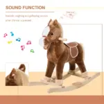 Plush Rocking Horse with Realistic Sounds for Kids Age 3 Years, Brown - Image 5