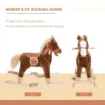 Plush Rocking Horse with Realistic Sounds for Kids Age 3 Years, Brown - Image 6