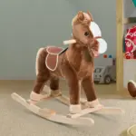 Plush Rocking Horse with Realistic Sounds for Kids Age 3 Years, Brown - Image 10