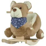 Qaba Plush Rocking Horse with Music, Kids Ride-On Rocker Toy, Soft and Fun Rocking Animal, 18-36 Months, Brown Bear - Image 11