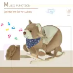 Qaba Plush Rocking Horse with Music, Kids Ride-On Rocker Toy, Soft and Fun Rocking Animal, 18-36 Months, Brown Bear - Image 5
