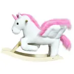 Plush Rocking Unicorn, Wooden Ride-On Chair, Lullaby Song, 18-36 Months, White and Pink, for Babies - Image 11