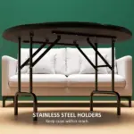Poker Table Foldable 47" Round Casino Folding Game Table for 8 Players with Cup Holders, Green - Image 7