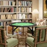 Poker Table Foldable 47" Round Casino Folding Game Table for 8 Players with Cup Holders, Green - Image 8