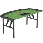 Soozier Poker Table Foldable, 72" Portable Casino Blackjack Table for 8 Players with Felt Surface, Cup Holders, Green - Image 11