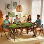 Soozier Poker Table Foldable, 72" Portable Casino Blackjack Table for 8 Players with Felt Surface, Cup Holders, Green - Image 8