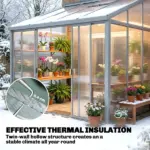 Outsunny Polycarbonate Greenhouse Panels UV Protected Twin-Wall Polycarbonate Sheet 47.2" x 23.6" 10 Pack Clear - Image 4