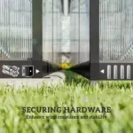Polycarbonate Greenhouse with Swing Door and Two Adjustable Roof Vents, Aluminum Walk-in Greenhouse, 11x6 ft, Black - Image 4