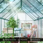 Polycarbonate Greenhouse with Swing Door and Two Adjustable Roof Vents, Aluminum Walk-in Greenhouse, 11x6 ft, Dark Green - Image 5