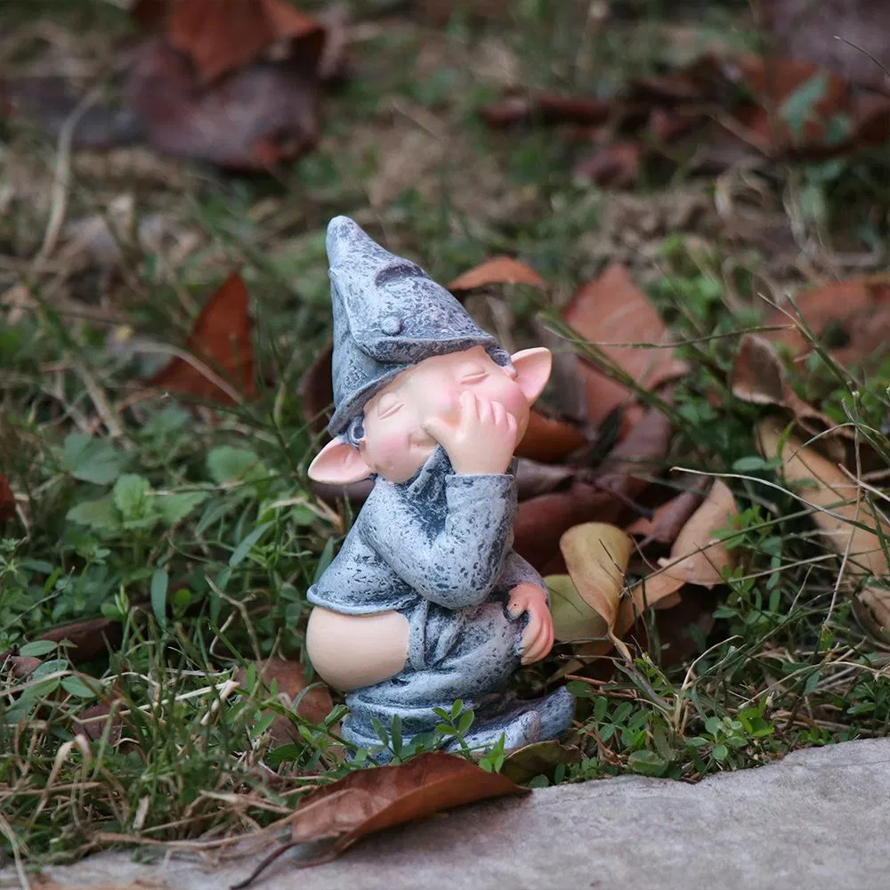 Funny Resin Garden Gnome Statue Outdoor Decorative Ornament