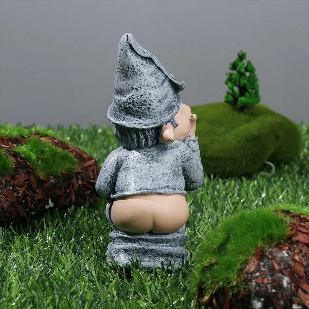 Funny Resin Garden Gnome Statue Outdoor Decorative Ornament