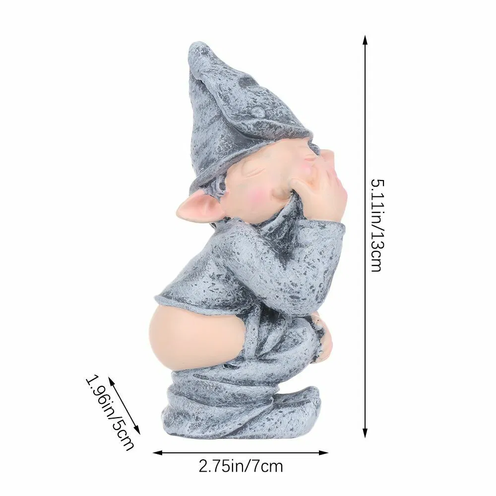 Funny Resin Garden Gnome Statue Outdoor Decorative Ornament