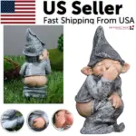 Funny Resin Garden Gnome Statue Outdoor Decorative Ornament