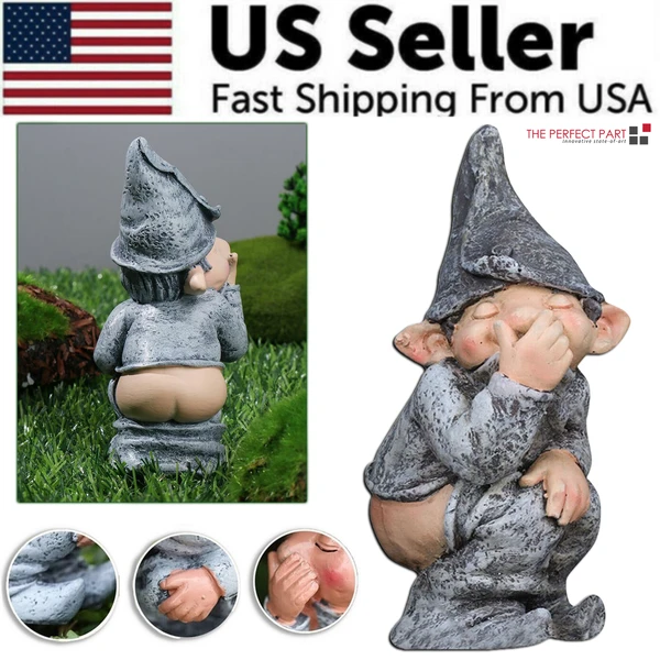 pooping-naughty-gnome-miniature-statue-funny-resin-dwarf-home-garden-ornament-us-6.webp Funny Resin Garden Gnome Statue Outdoor Decorative Ornament - Image 1