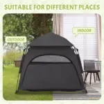 PawHut Pop Up Dog Tent for Extra Large and Large Dogs with Carry Bag, for Beach, Backyard, Home, Dark Gray - Image 6