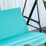 Outsunny Porch Swing Chair 3-Person with Adjustable Canopy Green Steel Frame for Patio - Image 7