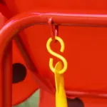 Kids Porch Swing with Adjustable Canopy and Seat Belts, Ladybug Pattern, Red - Image 8