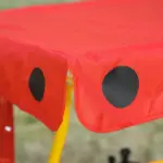 Kids Porch Swing with Adjustable Canopy and Seat Belts, Ladybug Pattern, Red - Image 9