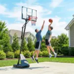 Portable Basketball Hoop Outdoor, 8-10ft Adjustable Basketball Goal, 47 Inch Shatterproof Backboard, Action Grip - Image 2