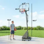 Portable Basketball Hoop Outdoor, 8-10ft Adjustable Basketball Goal, 47 Inch Shatterproof Backboard, Action Grip - Image 3