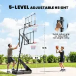 Portable Basketball Hoop Outdoor, 8-10ft Adjustable Basketball Goal, 47 Inch Shatterproof Backboard, Action Grip - Image 4