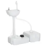 Kleankin Portable Camping Sink with 4.5 Gallon Water Tank and 6.3 Gallon Recovery Tank Light Gray - Image 12