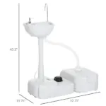 Kleankin Portable Camping Sink with 4.5 Gallon Water Tank and 6.3 Gallon Recovery Tank Light Gray - Image 3