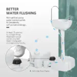 Kleankin Portable Camping Sink with 4.5 Gallon Water Tank and 6.3 Gallon Recovery Tank Light Gray - Image 4