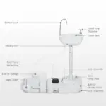 Kleankin Portable Camping Sink with 4.5 Gallon Water Tank and 6.3 Gallon Recovery Tank Light Gray - Image 6