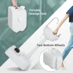 Kleankin Portable Camping Sink with 4.5 Gallon Water Tank and 6.3 Gallon Recovery Tank Light Gray - Image 7