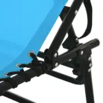 Outsunny Portable Chaise Lounge Light Blue 4-Position Reclining Outdoor Patio Adjustable Bed - Image 11