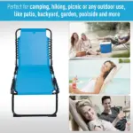 Outsunny Portable Chaise Lounge Light Blue 4-Position Reclining Outdoor Patio Adjustable Bed - Image 7