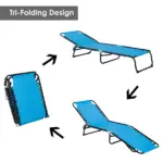 Outsunny Portable Chaise Lounge Light Blue 4-Position Reclining Outdoor Patio Adjustable Bed - Image 8
