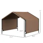 Portable Dog Tent Water Resistant for Outdoor Shade Protection, Brown - Image 3