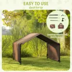 Portable Dog Tent Water Resistant for Outdoor Shade Protection, Brown - Image 5