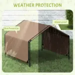 Portable Dog Tent Water Resistant for Outdoor Shade Protection, Brown - Image 6