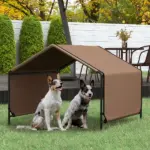 Portable Dog Tent Water Resistant for Outdoor Shade Protection, Brown - Image 10