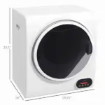 Portable Electric Clothes Dryer 1.5 cu.ft Compact Laundry Dryer 850W for Apartments White - Image 3