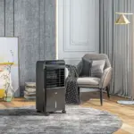 HOMCOM Portable Evaporative Air Cooler 3-in-1 Ice Cooling Fan with Remote Oscillation Timer Black for Home Office - Image 2
