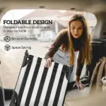 Outsunny Portable Folding Adjustable Sun Beach Lounger / Camping Cot - Black and White - Image 6