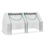 Outsunny Portable Garden Hot House 6x3x3 ft with Two PE/PVC Covers 2 Roll Up Windows Clear - Image 11