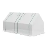 Outsunny Portable Garden Hot House 6x3x3 ft with Two PE/PVC Covers 2 Roll Up Windows Clear