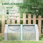 Outsunny Portable Garden Hot House 6x3x3 ft with Two PE/PVC Covers 2 Roll Up Windows Clear - Image 4
