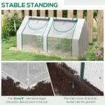 Outsunny Portable Garden Hot House 6x3x3 ft with Two PE/PVC Covers 2 Roll Up Windows Clear - Image 5