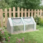 Outsunny Portable Garden Hot House 6x3x3 ft with Two PE/PVC Covers 2 Roll Up Windows Clear - Image 10