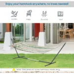 Portable Hammock Stand with Adjustable Steel Stand, Portable and Heavy Duty for Indoor Outdoor Use, Black - Image 6