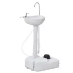 Kleankin 4.5 Gallon Portable Hand Wash Sink with Towel Holder and Soap Dispenser Light Gray - Image 11